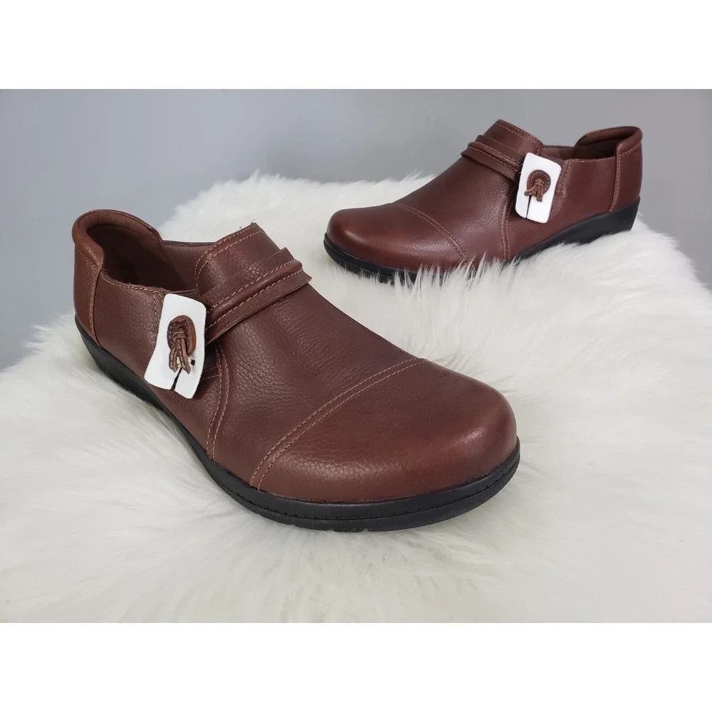 NEW WITHOUT BOX SIZE 12 Clarks ‎ Cheyn Madi Brown Tan Tumbleweed loafer slip on